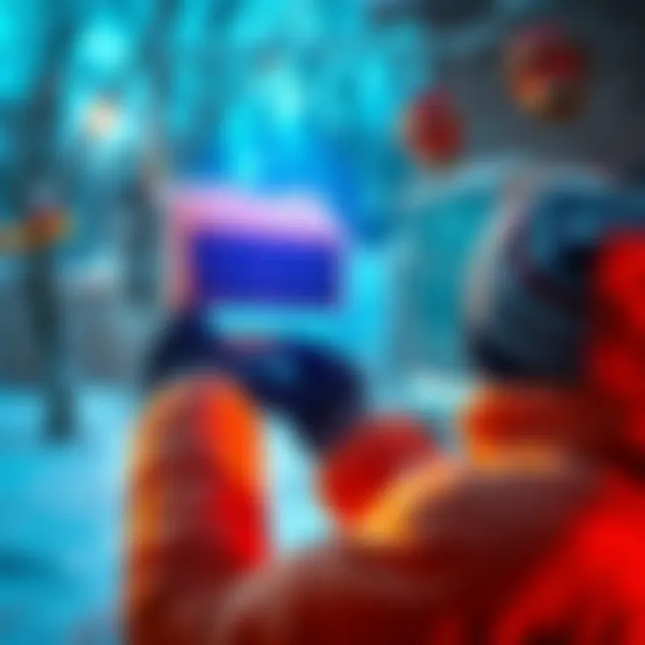 A person checking an air conditioner settings in a snowy outdoor environment, demonstrating unexpected use during winter months.