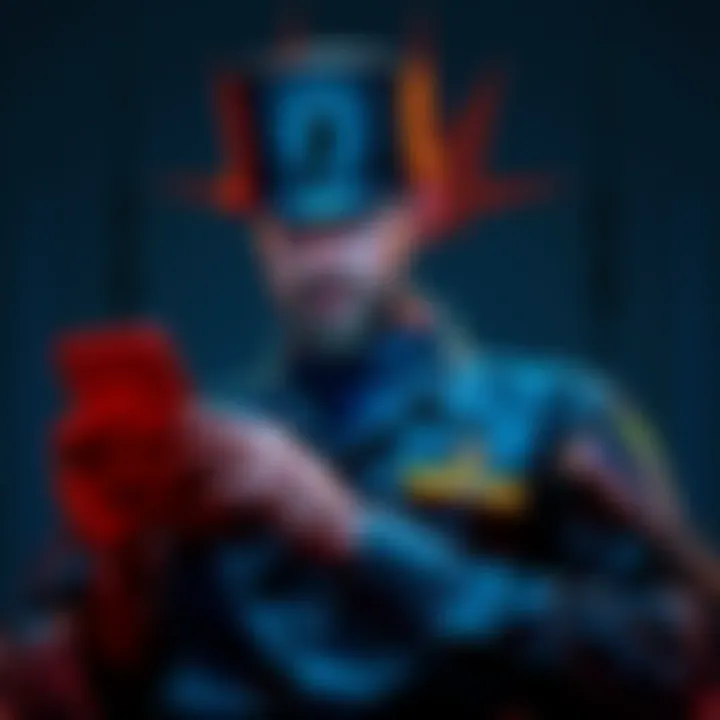 A person in military uniform looking at a dating app on their phone, with a backdrop of military symbols.