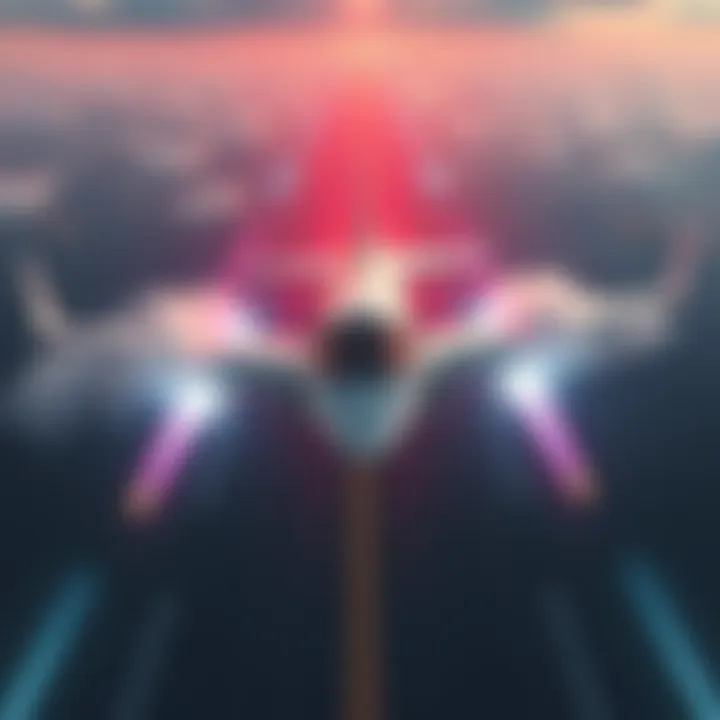 A digital representation of an aircraft adjusting its speed and drag in Unreal Engine 5's Chaos system, showcasing flight simulation features.