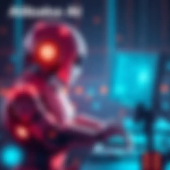 An illustration showing an AI robot with a computer, symbolizing network probing and cryptocurrency mining activities