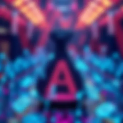 A representation of Alphabet's plans to invest in artificial intelligence, featuring a graphic of a money bag with AI symbols around it.