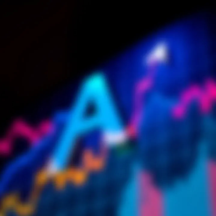Alphabet's logo alongside a rising stock chart, representing investment in AI