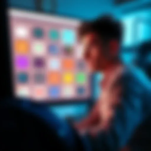 A person looking at various online platforms on a computer screen, considering options for model uploads.