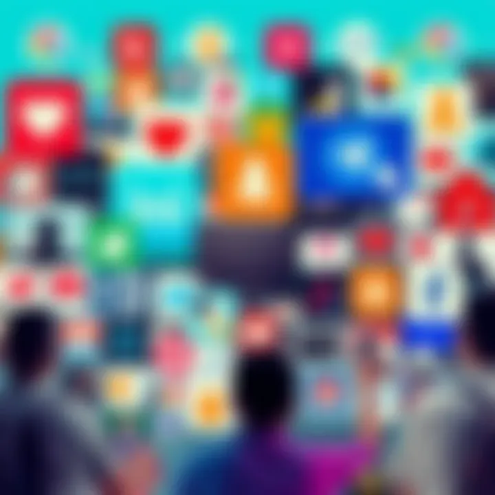 Collage showing various online platforms promoting positivity and healthy engagement