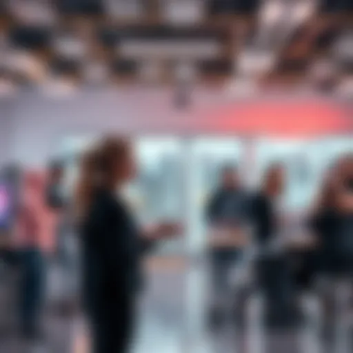 Amanda Askell discussing AI ideas with a group in a modern lab setting