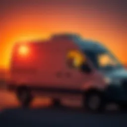 Amazon delivery van parked in the sun with delivery driver inside, looking uncomfortable as air conditioning shuts off