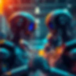 Amazon layoffs and AI investment A visual representation of Amazon's layoffs with robots and workers shown in contrast, highlighting the impact of AI on employment.