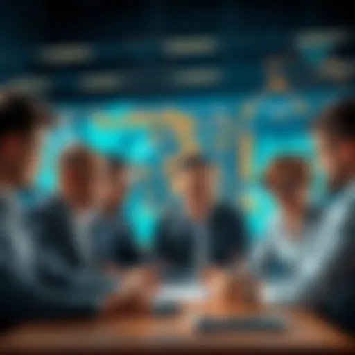 A group of American tech leaders discussing strategies to protect intellectual property and enhance artificial intelligence development.