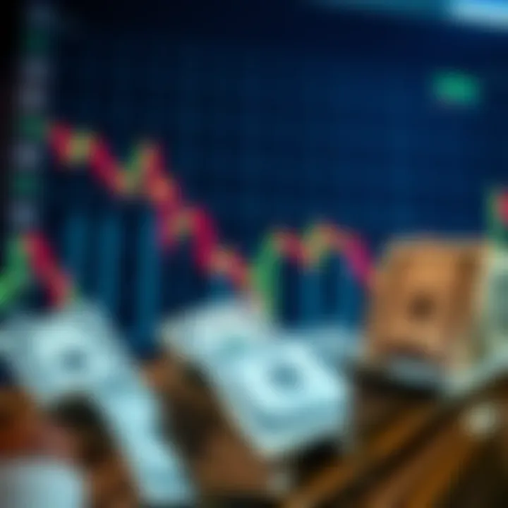 A stock market chart showing declining trends with dollar bills in the foreground, symbolizing Andreessen Horowitz's risky investments.