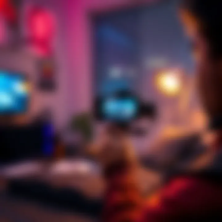 A person capturing motion using an Android camera in a simple home setup