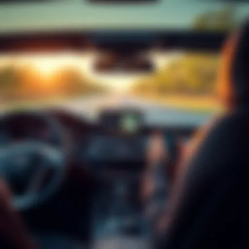 A modern car interior showcasing Android features controlling various functions like navigation and media