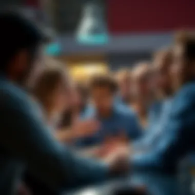 Angry People Discussing Online A group of people expressing their opinions on a digital forum about a text perceived as arrogant.