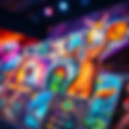 A colorful display of various animal cards for people to choose from in a fantasy world project.