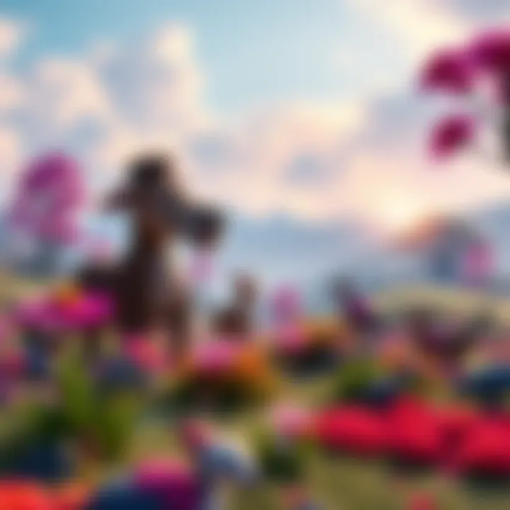 A scene from the film Animalia showing vibrant animated animals and a colorful landscape created with AI tools.