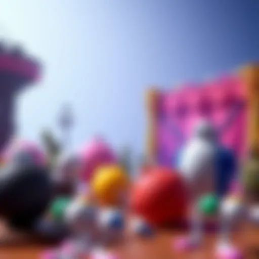 A scene showcasing various animated background props with different polycounts in Blender, highlighting their visual quality.