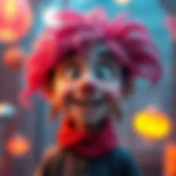A colorful animated character created using Wan 2.2 Animate in ComfyUI, showcasing unique expressions and creativity.