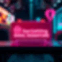 A colorful animated email signature featuring a logo, social media icons, and a brief tagline, designed to grab attention.