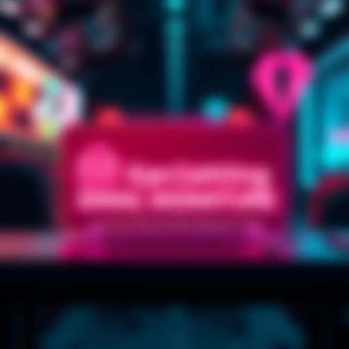 A colorful animated email signature featuring a logo, social media icons, and a brief tagline, designed to grab attention.