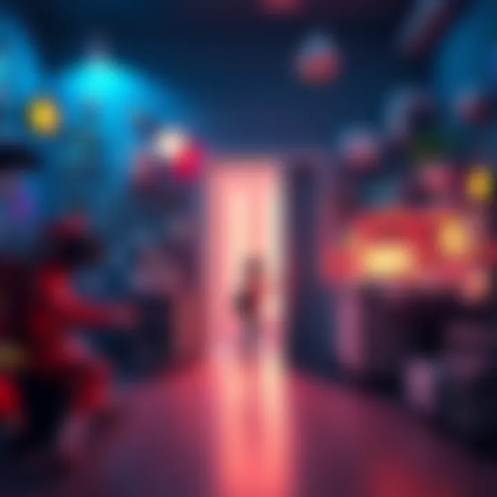 A visual representation showing the animation of various game items and a character interacting with a door, highlighting complexities in game development.