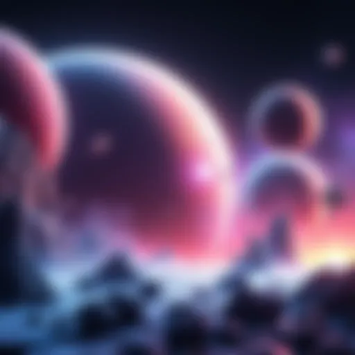 A vibrant animated scene showcasing colorful planets and dynamic space elements, illustrating the blend of art and technology in the creation of 'Other Worlds'.