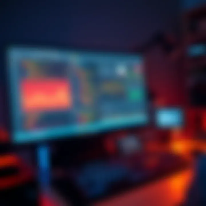 A computer screen displaying animation software with code and graphics for video creation
