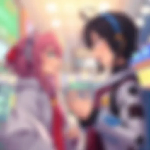 Two anime characters engaged in a lively conversation using chat bots for roleplay