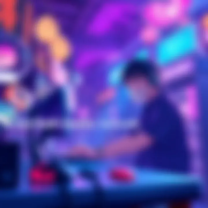 An artist creating vibrant anime-style images using text prompts on a digital platform.