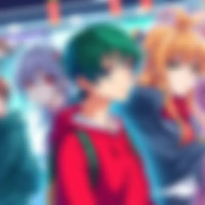 A colorful display of various anime characters showing fast swaps of hairstyles and clothing styles, highlighting the quick editing process.