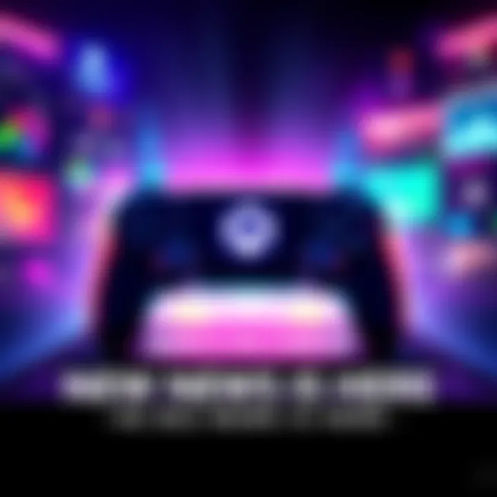 A vibrant graphic displaying a gaming console with a port symbol, showing excitement for the new gaming update.