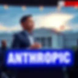 Anthropic CEO speaking at a press conference about AI's unreliability in military tasks, with Pentagon backdrop.