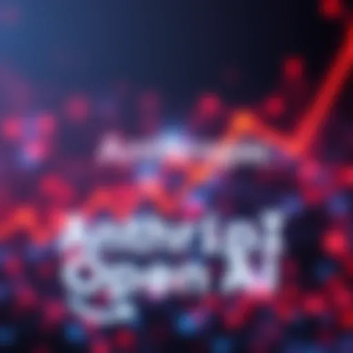 Anthropic's logo with a rising graph symbolizing its increasing valuation, overtaking OpenAI's logo in the background.