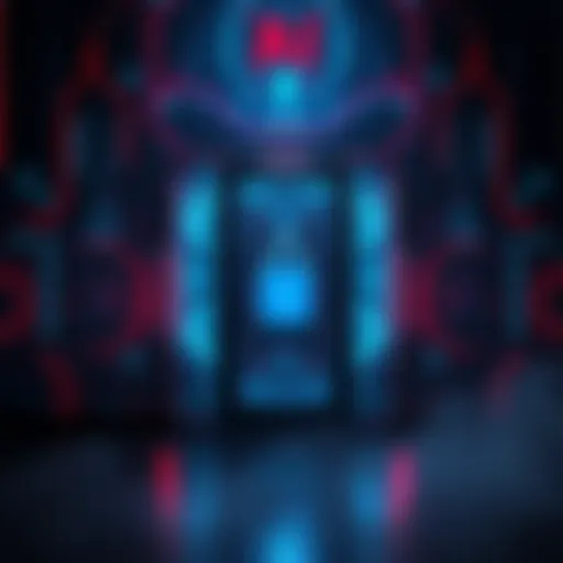 A graphic showing a locked door with advanced AI elements in the background, symbolizing invite-only access and controlled AI commercialization.