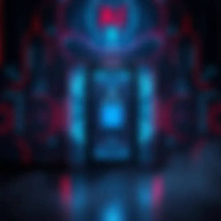 A graphic showing a locked door with advanced AI elements in the background, symbolizing invite-only access and controlled AI commercialization.