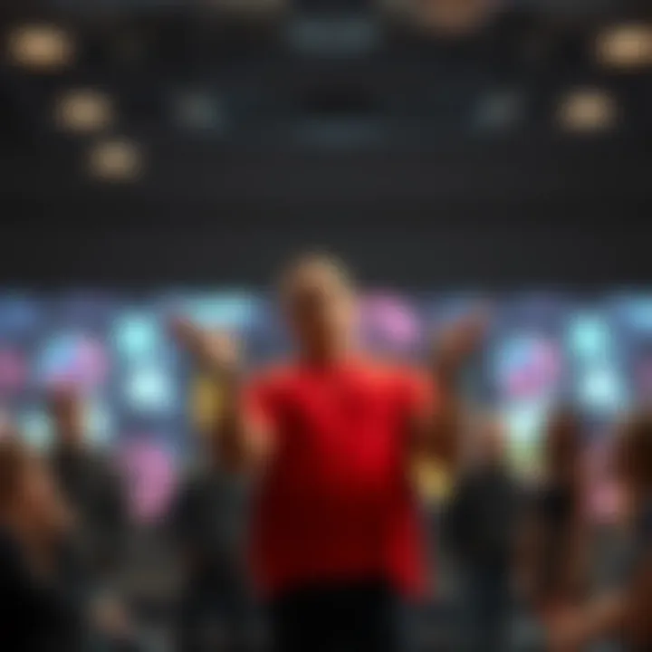 A person stands confidently while expressing their anti-technology views, surrounded by a group listening intently.