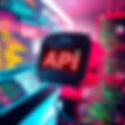 A visual representation showing the process of API jailbreak for generating NSFW content, featuring coding elements and text output examples.
