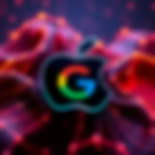 Apple logo with Google Gemini AI logo, symbolizing collaboration for Siri enhancement