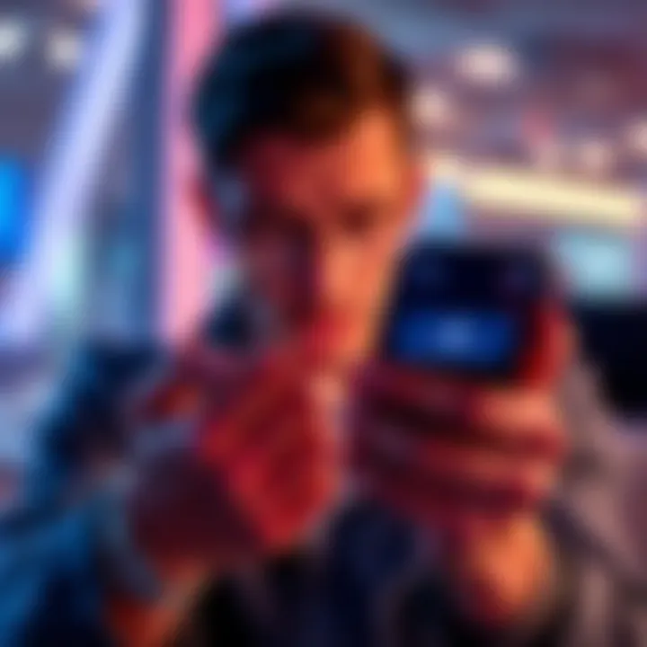 Person frustrated while trying to log into Apple ID on a smartphone, showing error messages on screen