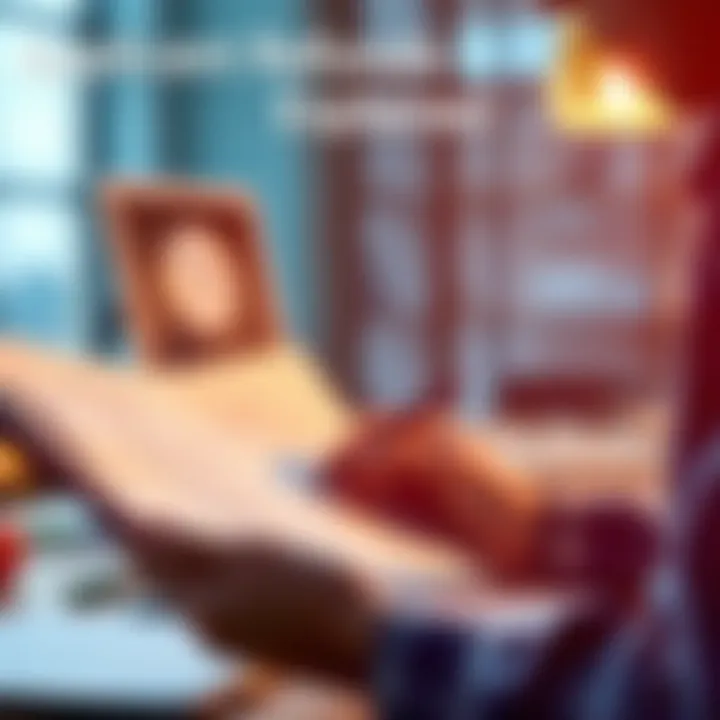 A person reviewing a document with notes regarding dependent claims and submissions
