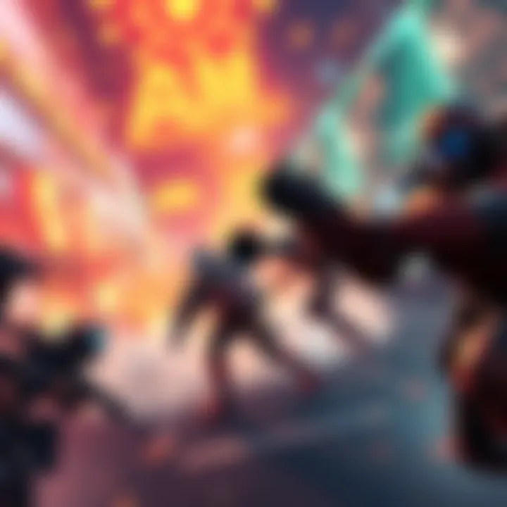 A vibrant scene showcasing characters and action from a new roguelite arcade shooter trailer