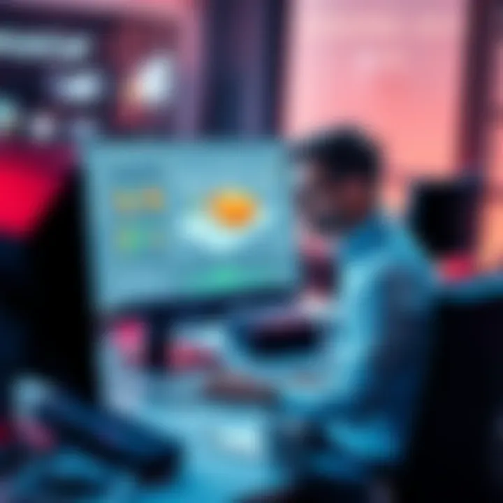 An architect reviews software options for 3D modeling on a computer with AutoCAD open in the background.