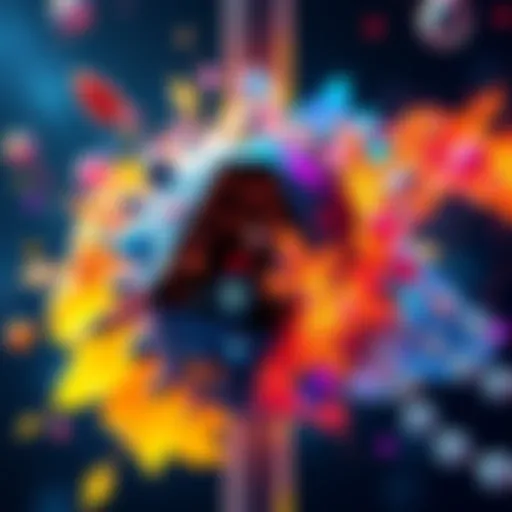 A vibrant collage showing digital art, 3D rendering tools, and AI-generated artwork, symbolizing the evolution of creativity in art
