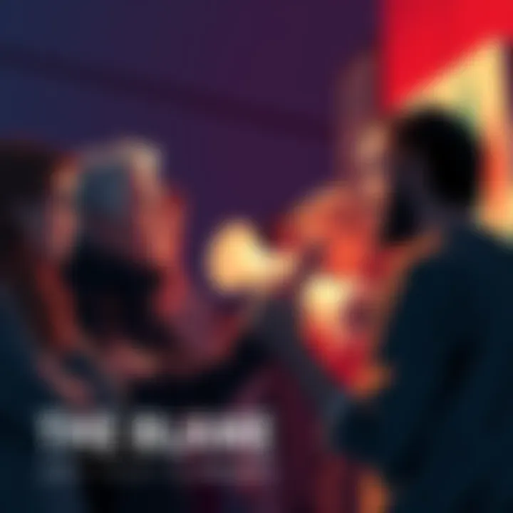 A group of people discussing art, expressing varied perspectives and emotions, highlighting the complexity of support in the art community.