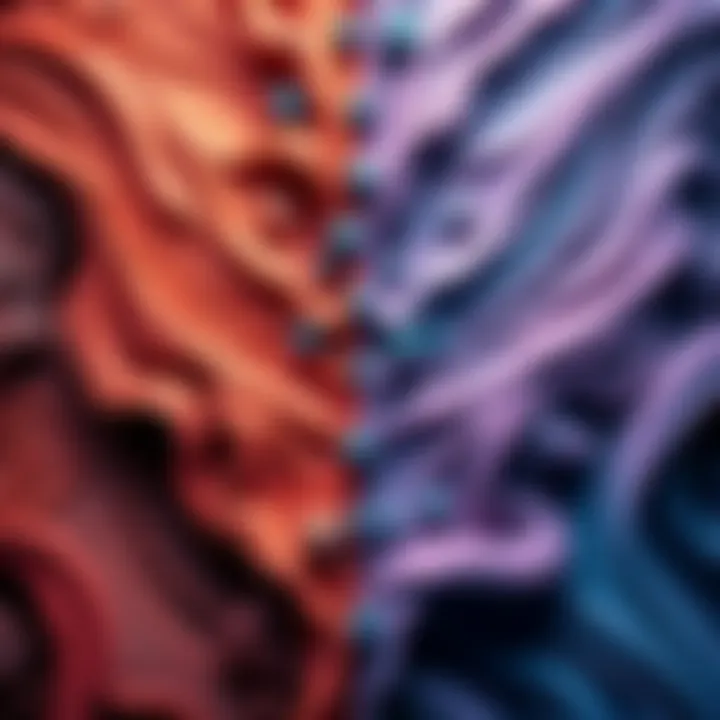 An art piece displaying a comparison between detailed textures and flat colors typical of anime style