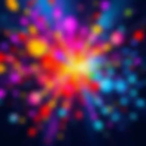 Art with AI Influence A colorful abstract artwork representing the blend of art and artificial intelligence, showcasing vibrant colors and digital patterns.
