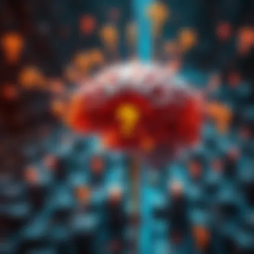 A visual representation of artificial intelligence with a digital brain and question marks, symbolizing the debate on AGI's feasibility.