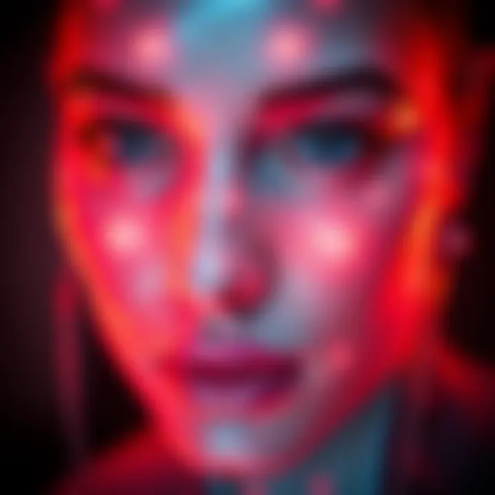 A digital graphic showing the process of improving artificial skin textures through upscaling techniques.