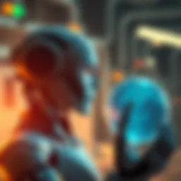 A futuristic representation of Artificial Superintelligence, symbolizing its goals and potential impact on humanity, featuring a humanoid robot contemplating a digital globe.