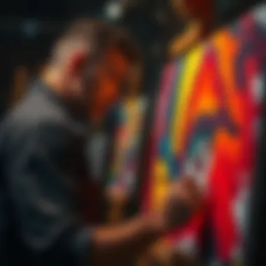 A focused artist painting on canvas, illustrating the struggle for recognition in today's market.