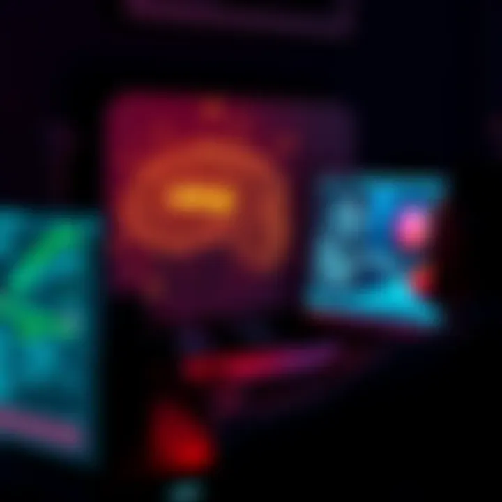 A person interacting with an AI program on a computer while creating artwork