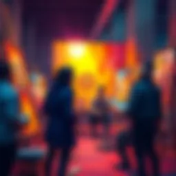 A group of artists engaged in a serious conversation about AI-generated art and its impact on creativity